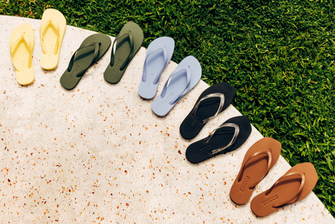 The Sandos flip flop range next to a pool